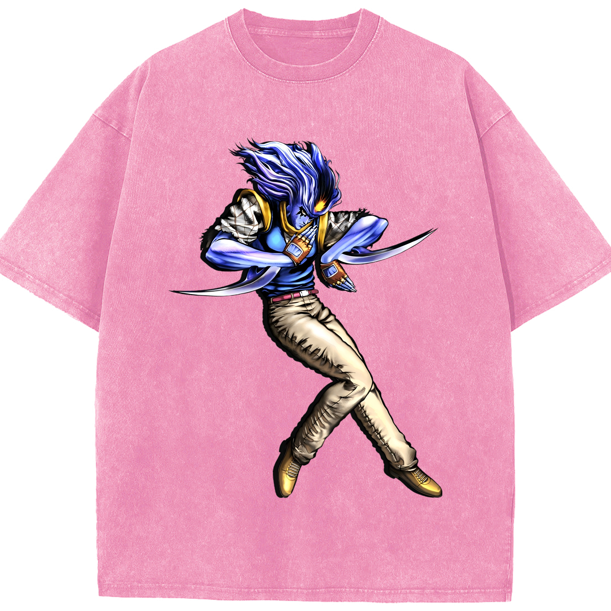 （画像用） ジョジョの奇妙な冒険 JoJo's Bizarre Adventure 綿100% ヴィンテージ風 半袖Tシャツ（フロントプリント）